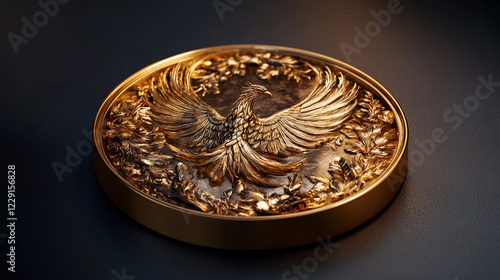 Ideal for Print and Web A Hyper-Realistic Ultra-Detailed Golden Coin Show 1 - A Stunning Background for Digital and Prin photo