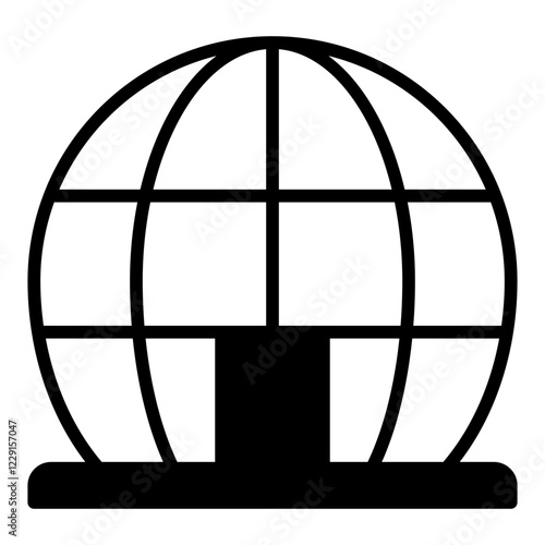 Dome line glyph icon