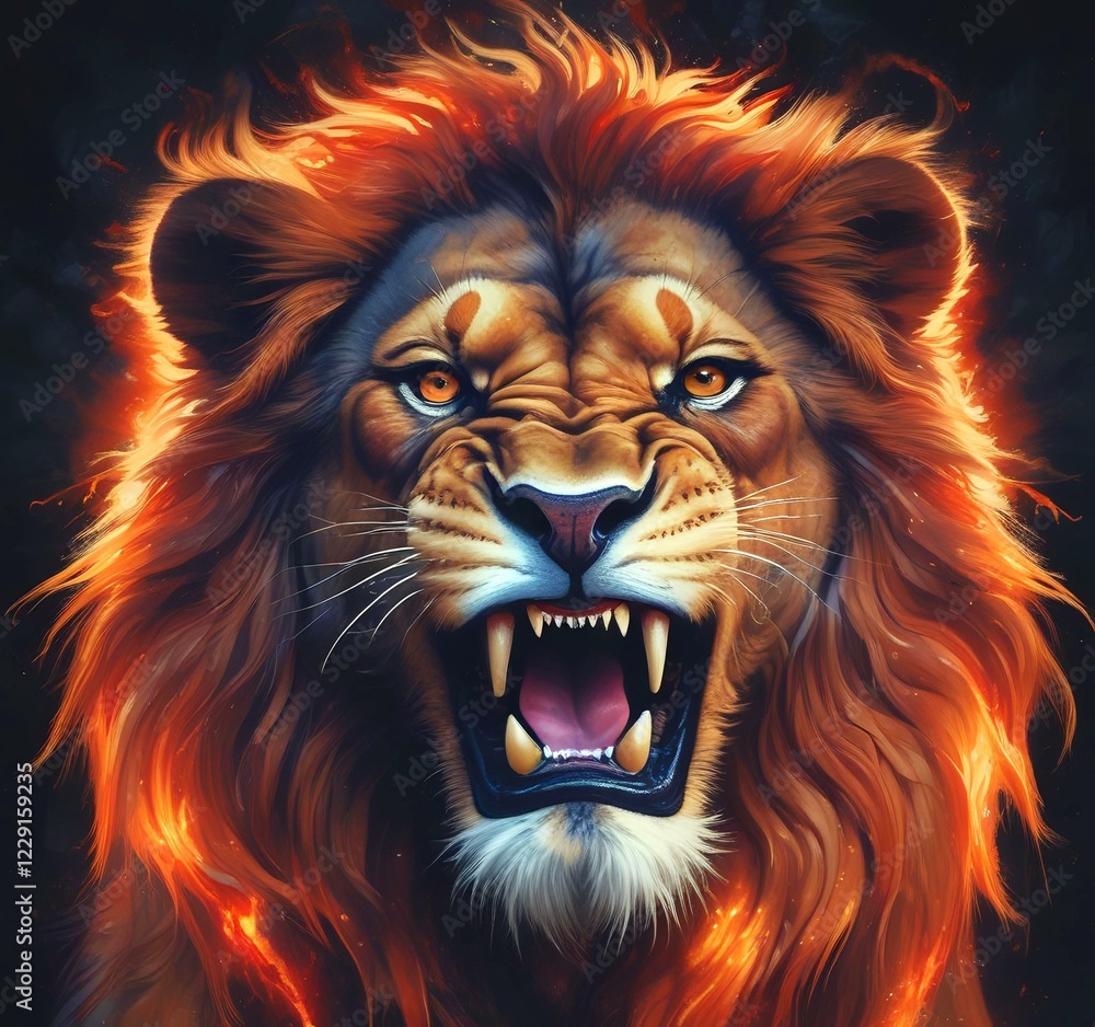 Fototapeta premium Illustration of lion.