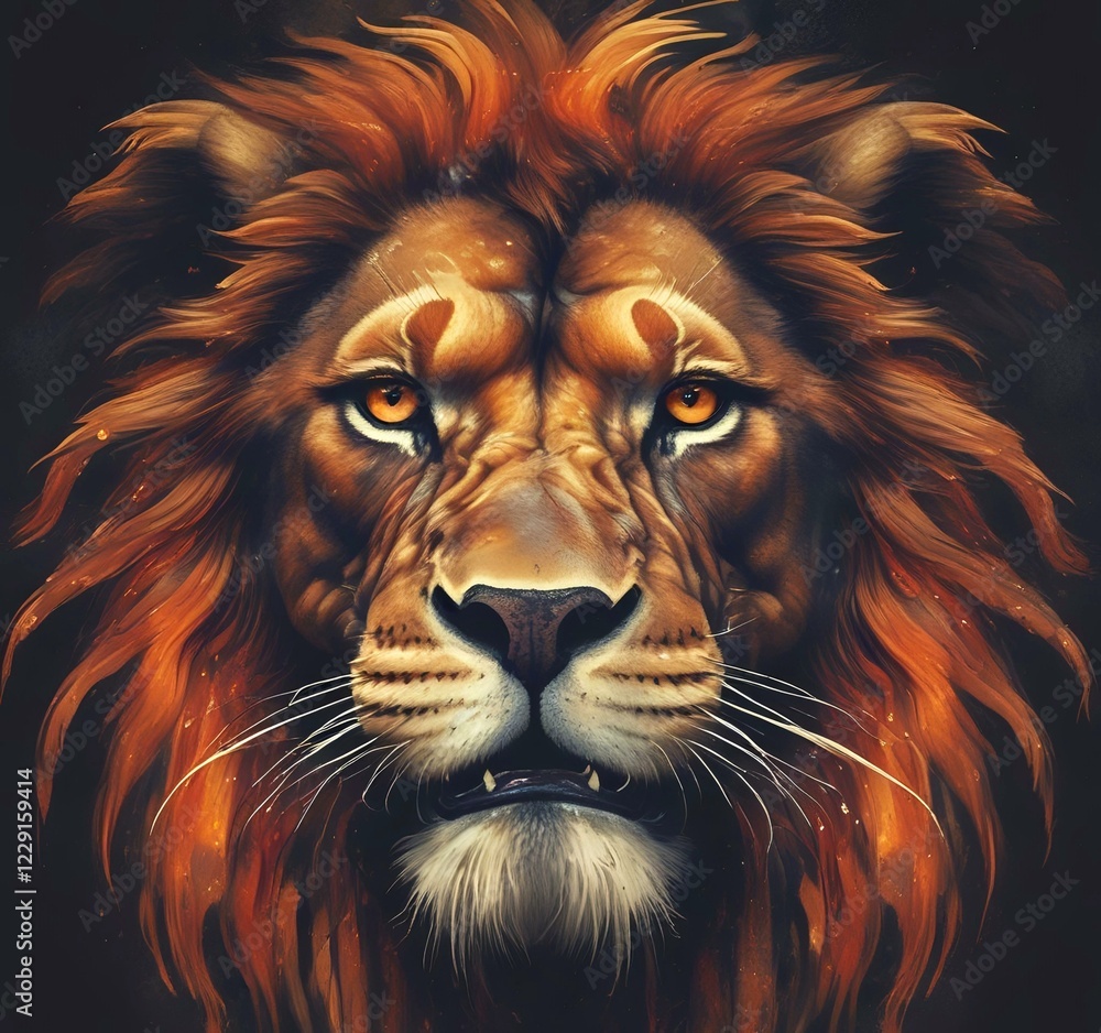 Naklejka premium Illustration of lion.