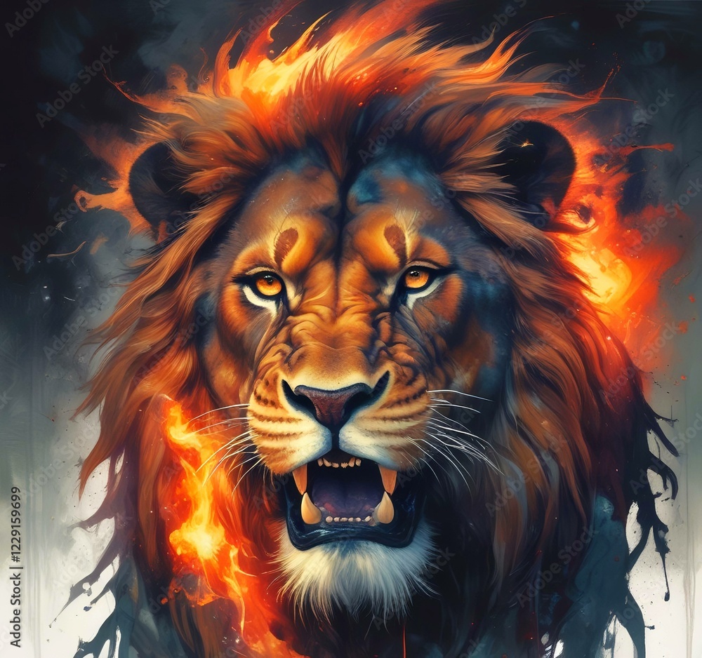 Fototapeta premium Illustration of lion.