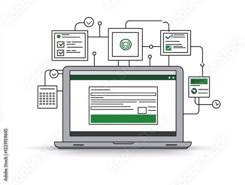 Wallpaper Mural A team brainstorming with a laptop displaying customer feedback data, surrounded by creative sketches. Torontodigital.ca