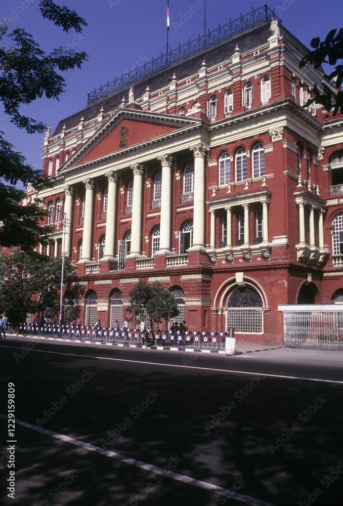 Naklejka premium Writers Building is the unused secretariat building of the state government in Kolkata or Calcutta, West Bengal, India, Asia