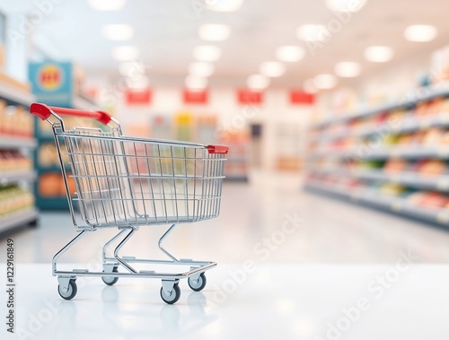 Wallpaper Mural Shopping cart in supermarket Torontodigital.ca