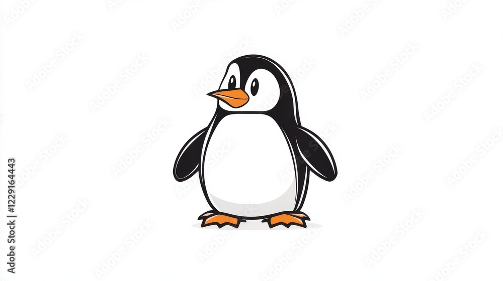 Fototapeta premium Cute cartoon penguin illustration. (1)