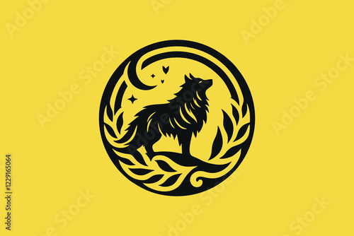 This is a wolf logo in a circle with a variety of flowers, suitable for logo designs for animal lovers, t-shirts, stickers, hats, bags, jackets, communities, zoos, animal farms, pet animals