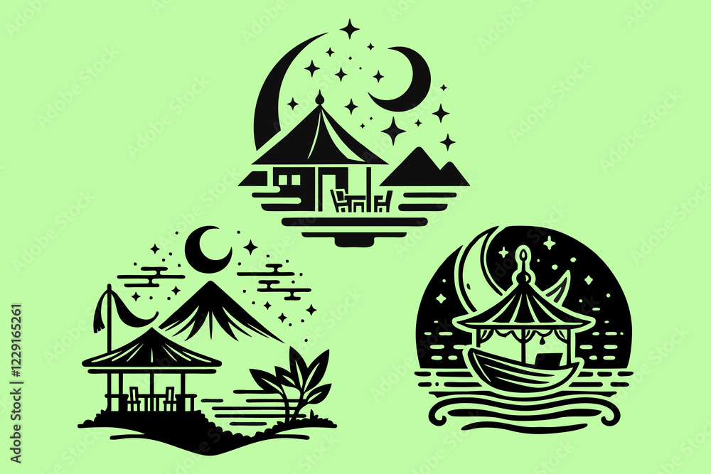 This is a logo for a sales stall at a tourist attraction, suitable for logo design for food stalls, coffee shops, food stalls, stands, wedang angkring, ronde, fried rice, hit foods, meatballs, chicken This is a logo for a sales stall at a tourist attraction, suitable for logo design for food stalls, coffee shops, food stalls, stands, wedang angkring, ronde, fried rice, hit foods, meatballs, chicken