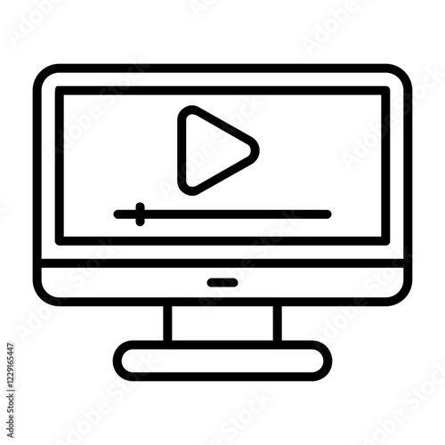Video stream Outline Style Icon Design