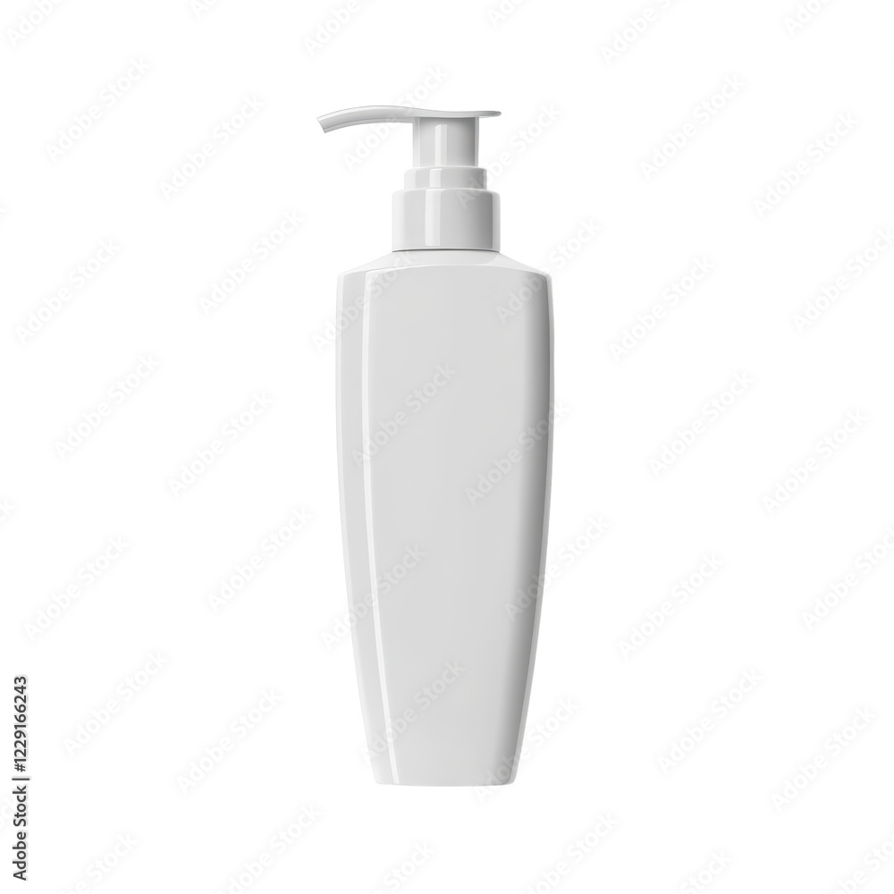 Isolated Glossy White Rectangular Lotion Dispenser Bottle Isolated Glossy White Rectangular Lotion Dispenser Bottle