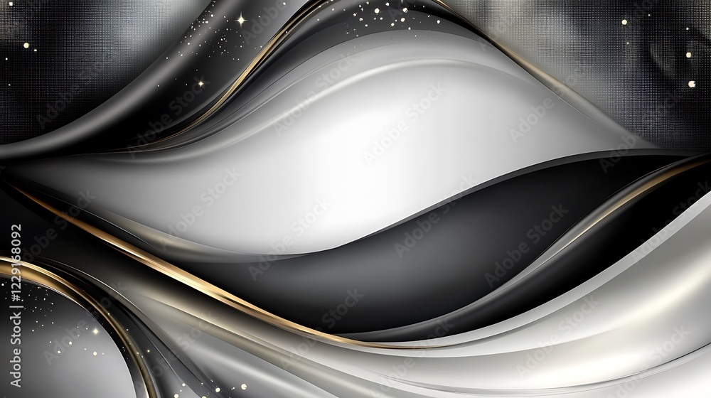 Elegant Abstract Black White Gold Swirls Design Elegant Abstract Black White Gold Swirls Design