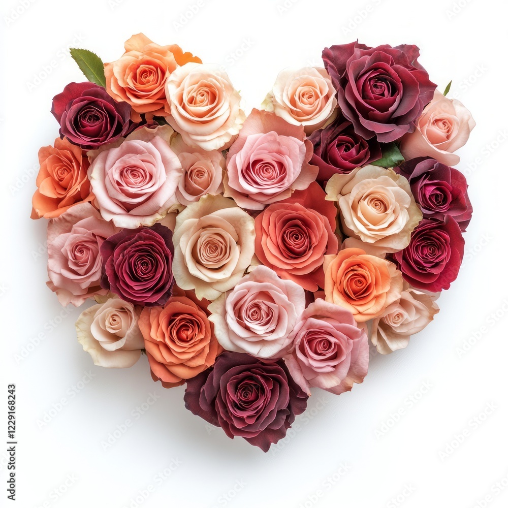 Naklejka premium Heart-shaped Rose Bouquet