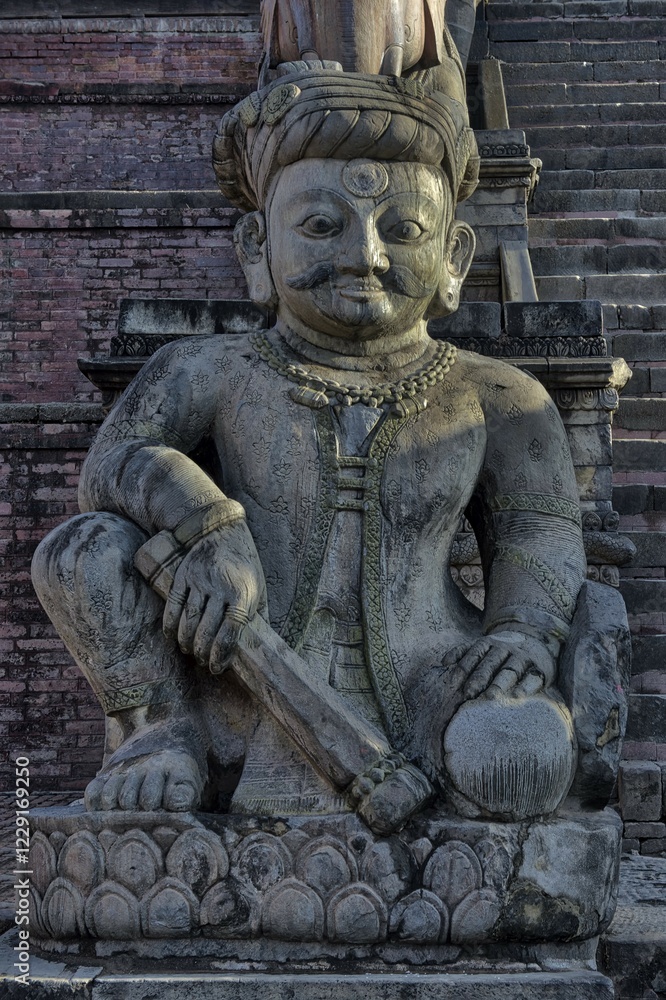 Guard figure, Nyatapola Siddhi Lakshmi Temple or Ngatapola Temple guarded by the Rajput Wrestlers Jayame and Phattu, Taumadhi Tole Square, Bhaktapur, Nepal, Asia