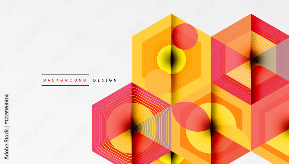 Fototapeta premium Creative hexagons geometric shapes design
