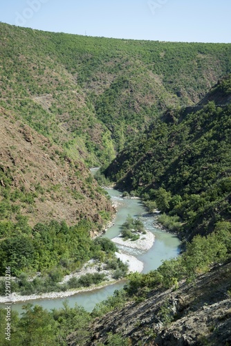 River Valbona between Bujan nund Fierze, Albania, Europe photo