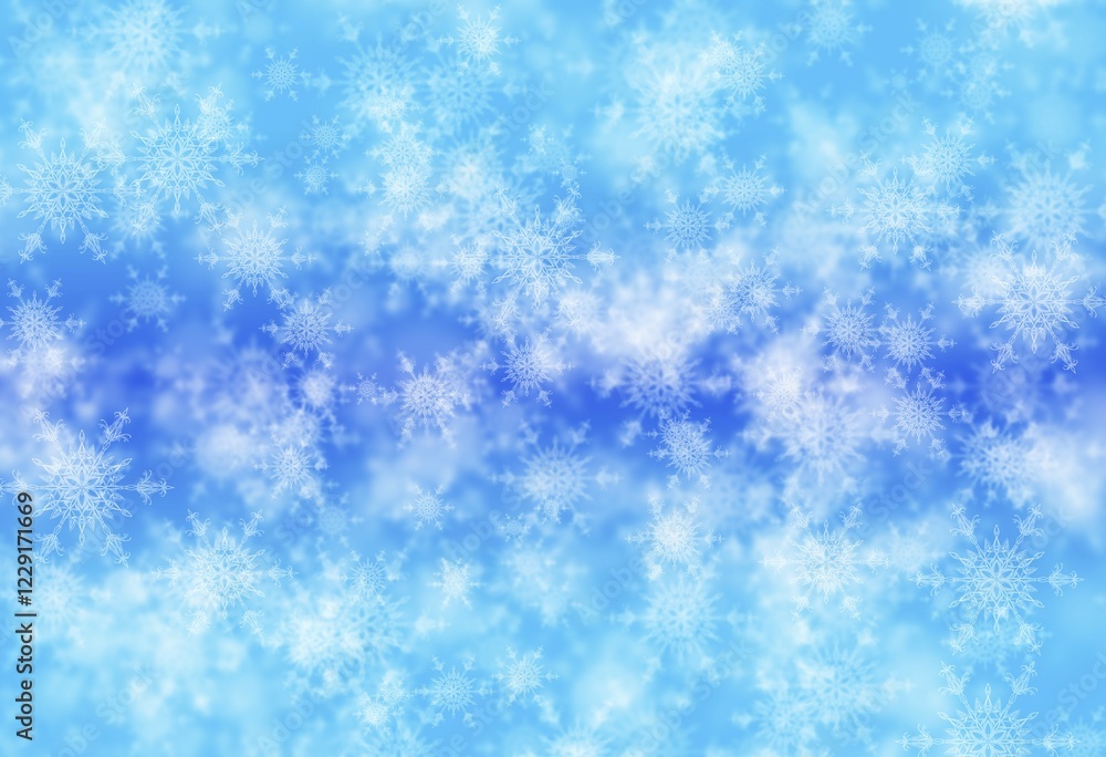 Digitally created image of Abstract blue snowflakes background Digitally created image of Abstract blue snowflakes background