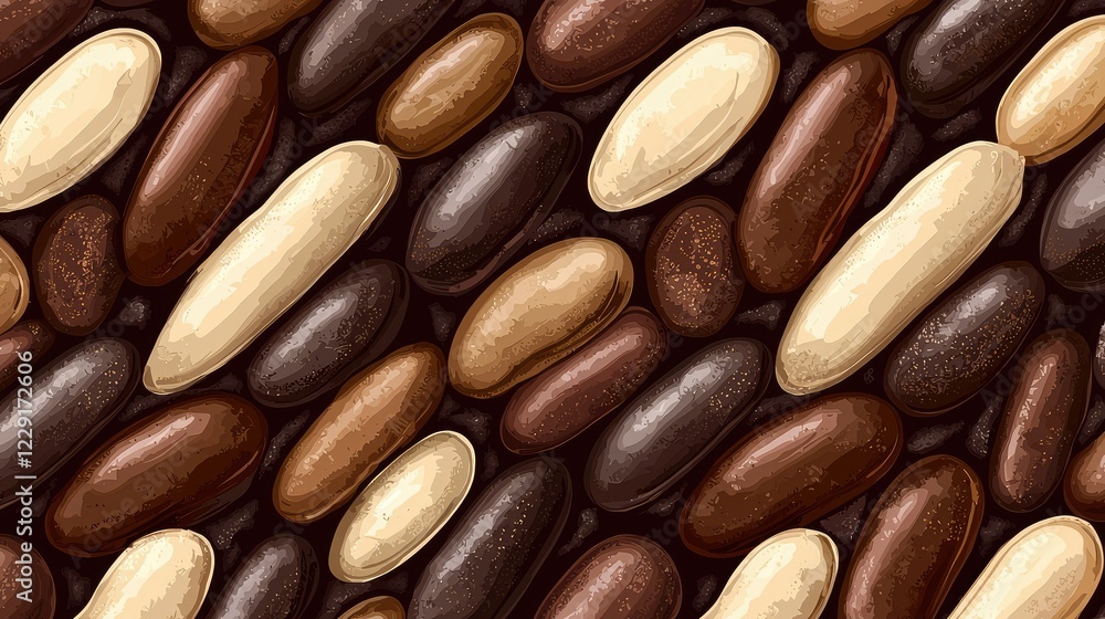 Diverse Collection of Assorted Coffee Beans in Natural Colors Diverse Collection of Assorted Coffee Beans in Natural Colors