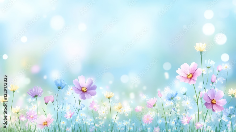 Vibrant spring flowers background, colorful blossoms and lush greenery for natureinspired designs Vibrant spring flowers background, colorful blossoms and lush greenery for natureinspired designs
