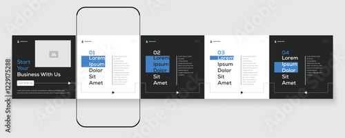 LinkedIn carousel post editable business social media Instagram carousel post template