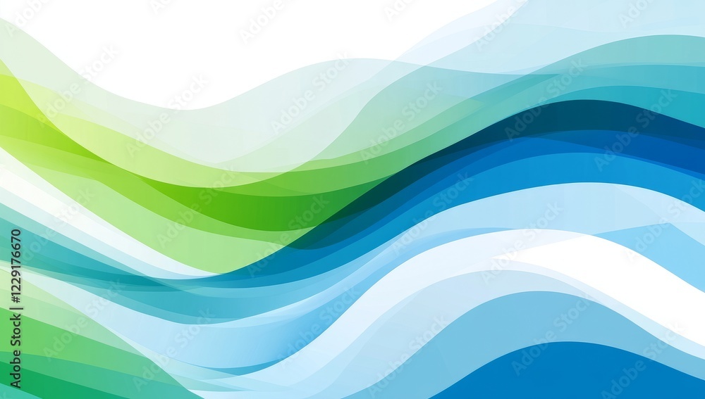 A blue and green wave with white background A blue and green wave with white background