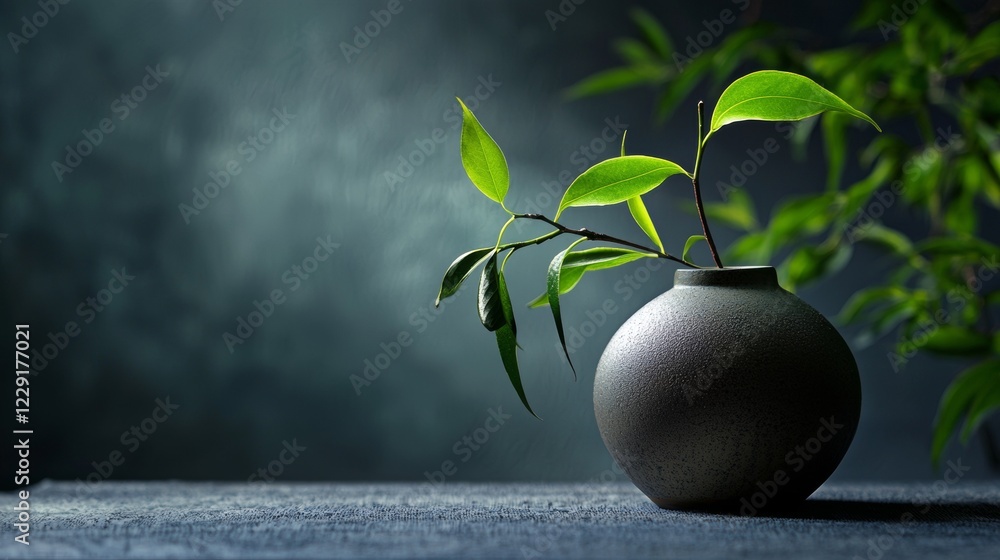 Houseplant in a pot on a modern table Houseplant in a pot on a modern table