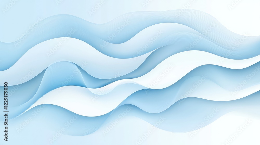 Fototapeta premium Soft Blue Waves Background with Gentle Fluid Motion and Gradients