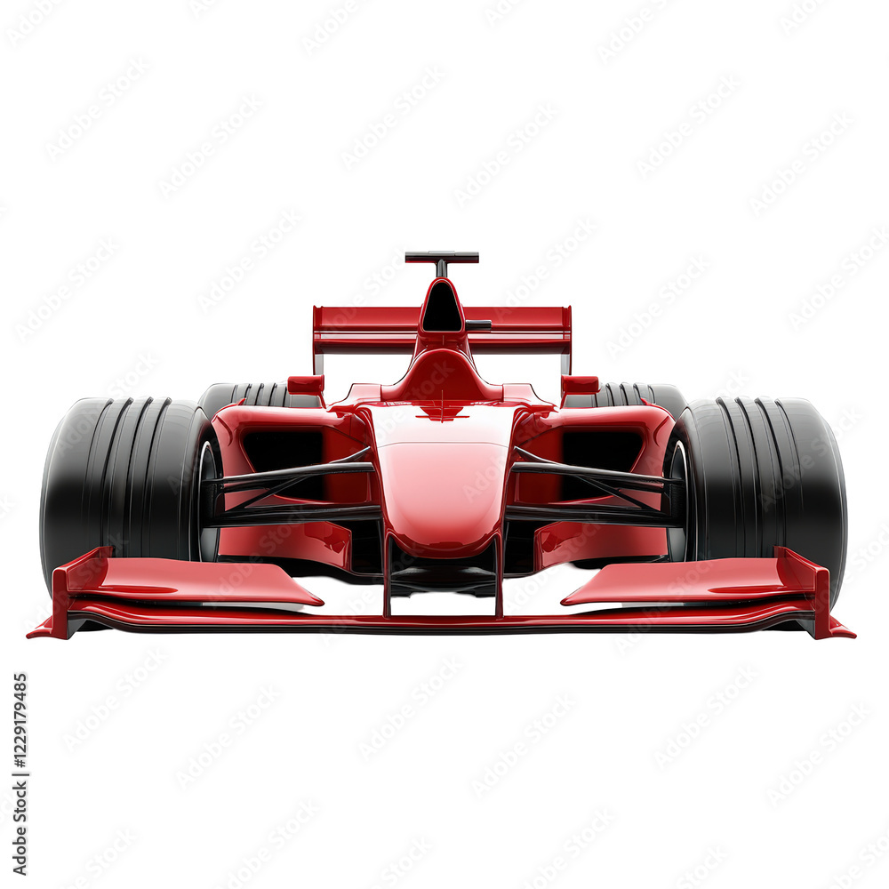 Fototapeta premium Isolated Red Formula One Race Car Front