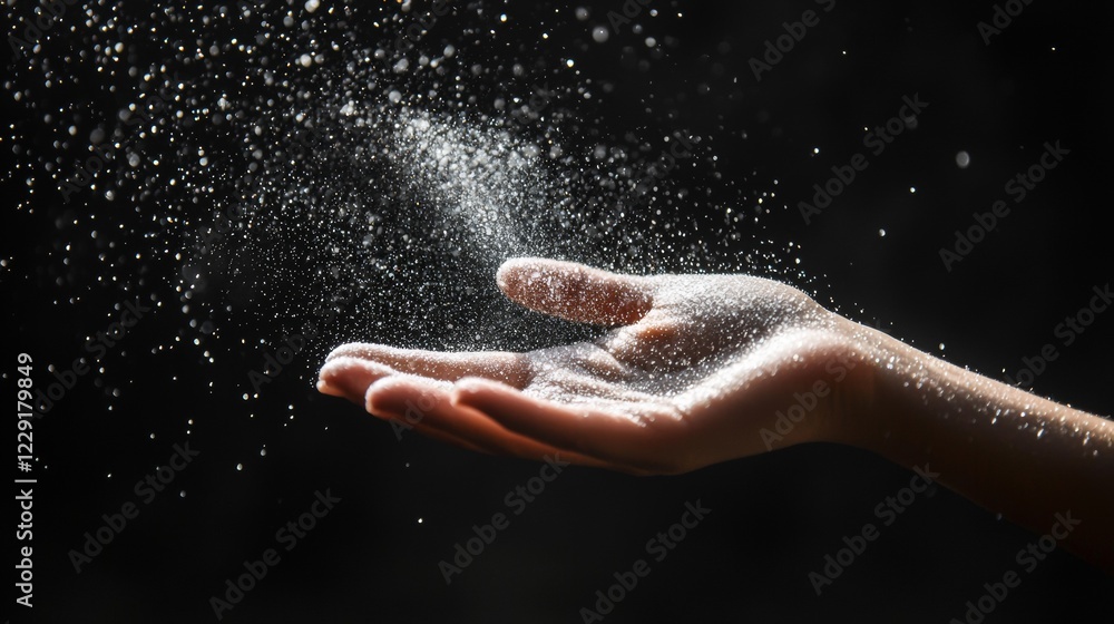 Fototapeta premium Hand sprinkling glitter in the air