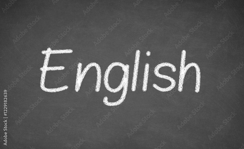 English lesson on blackboard or chalkboard. written in white chalk English lesson on blackboard or chalkboard. written in white chalk