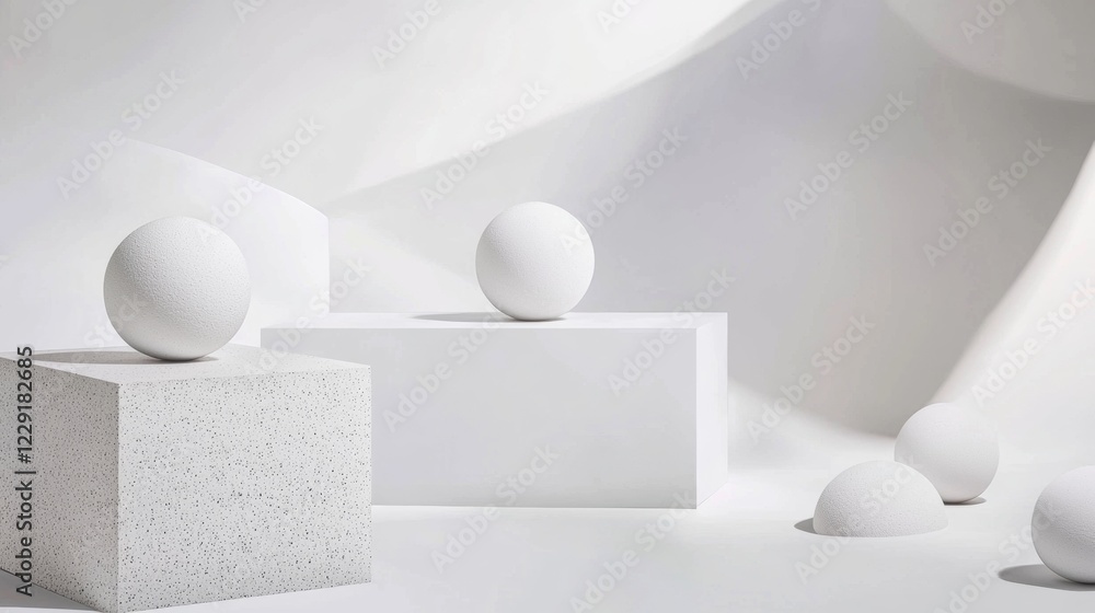 Abstract white geometric shapes on a light background Abstract white geometric shapes on a light background