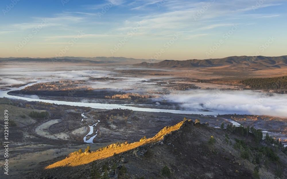 Obraz premium Selenge river bank. Mongolia. Selenge province