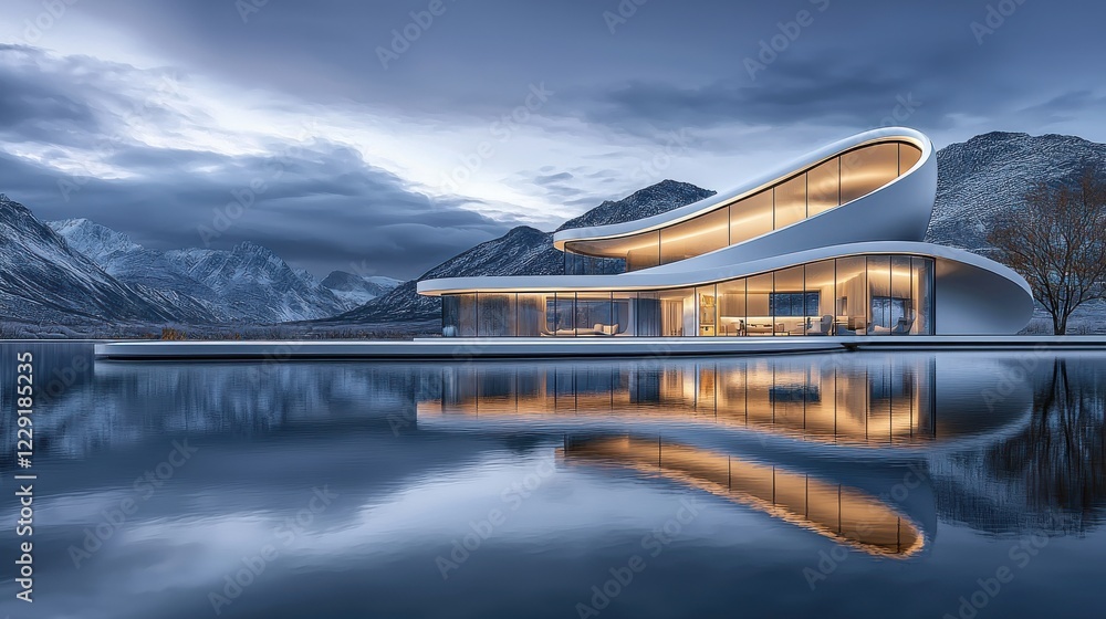 Future living architectural concepts for lake view real estate Future living architectural concepts for lake view real estate