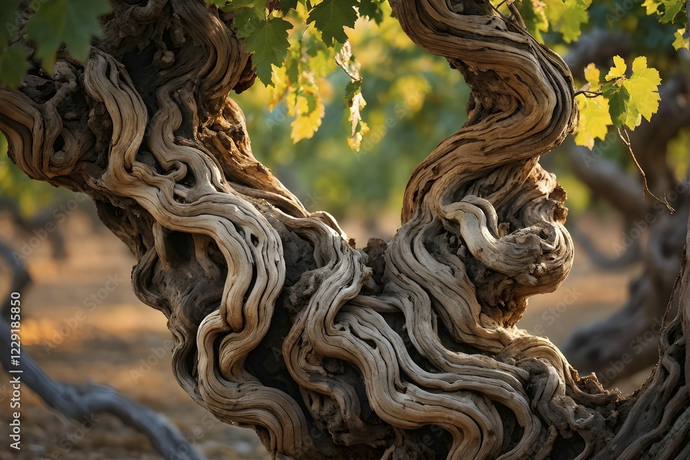 AI generated ancient weather gnarled trunks twisting skyward in a storied vineyard decades AI generated ancient weather gnarled trunks twisting skyward in a storied vineyard decades