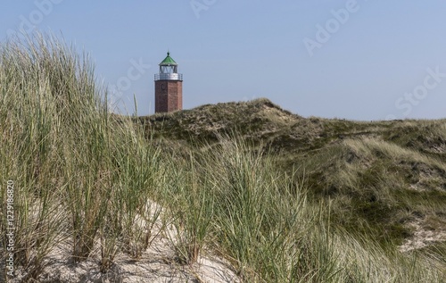 Rotes Kliff Lighthouse, near Kampen, Sylt, Schleswig-Holstein, Germany, Europe photo