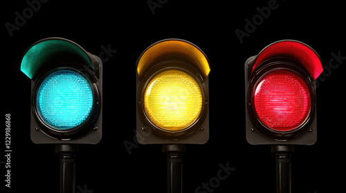 Traffic lights display green, yellow, and red signals for road safety. These essential devices guide vehicles and pedestrians, ensuring orderly movement and reducing accidents