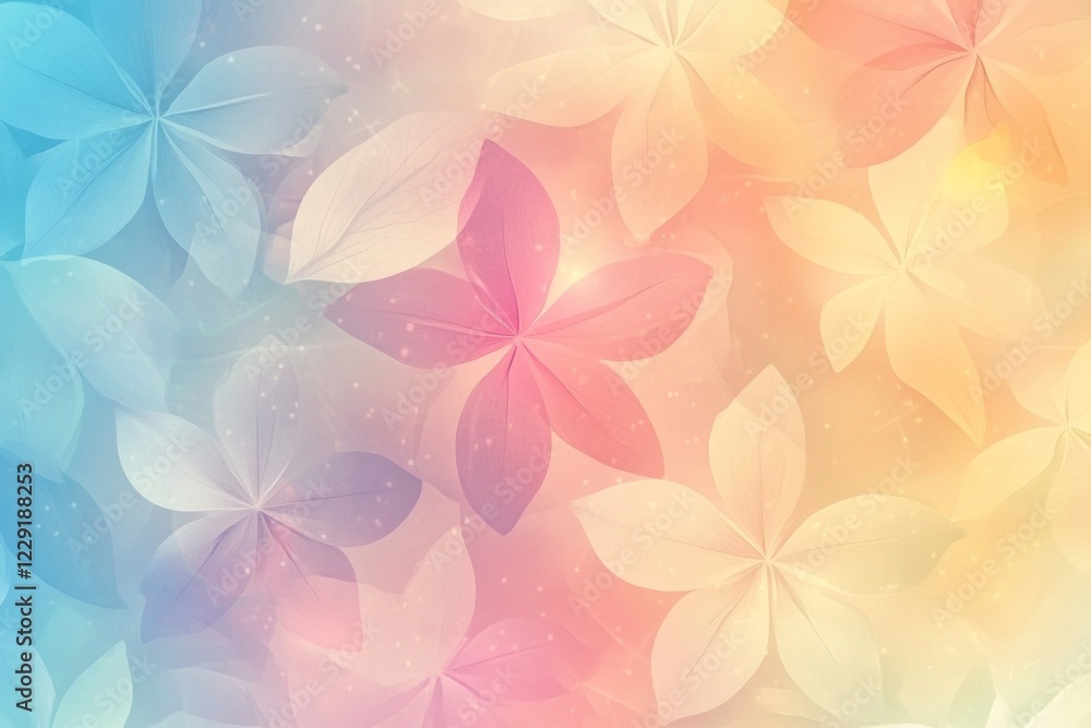 Fototapeta premium Pastel Floral Dream: Soft Petals, Dreamy Hues, Serene Botanical Background