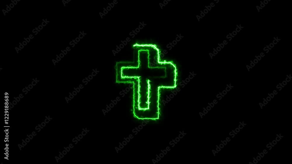 Christian Cross burning on fire. Motion backgrond. Seamless loop Christian Cross burning on fire. Motion backgrond. Seamless loop
