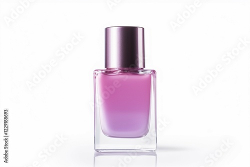 Single bottle of pink nail polish on white background. KI generiert, generiert AI generated