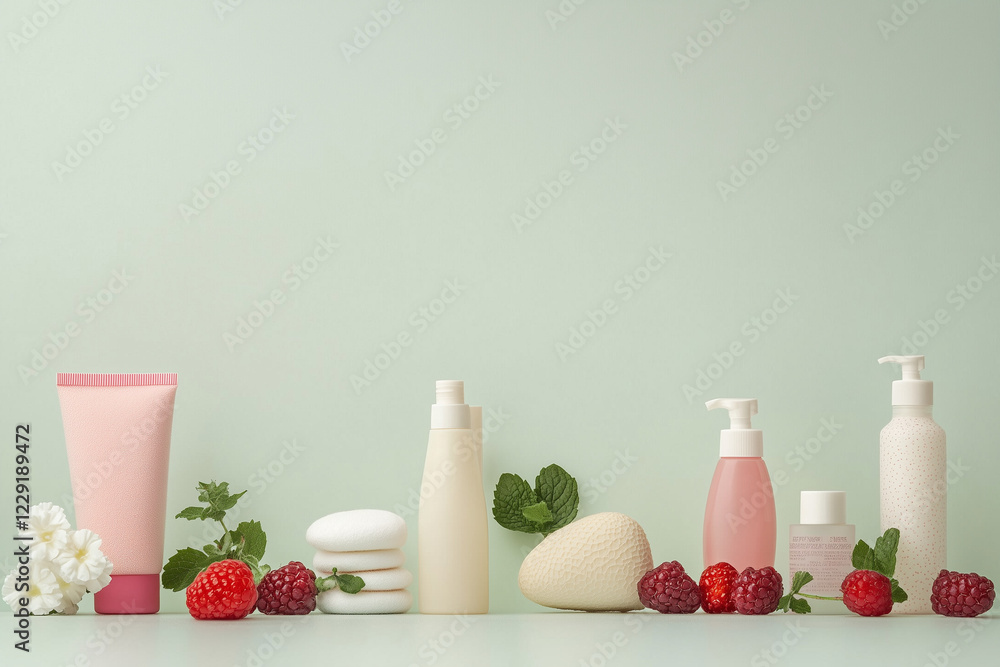 Feminine Hygiene Items and Cosmetics on a Light Background | Minimalist Flat Lay