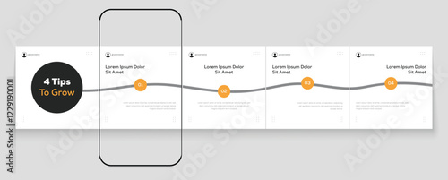 LinkedIn carousel post editable business social media Instagram carousel post template