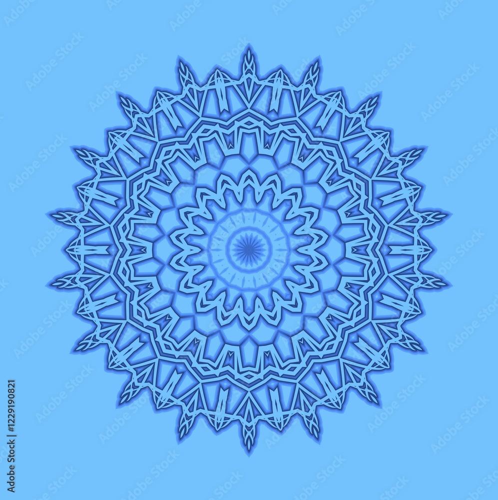 Shape with abstract pattern on blue background Shape with abstract pattern on blue background