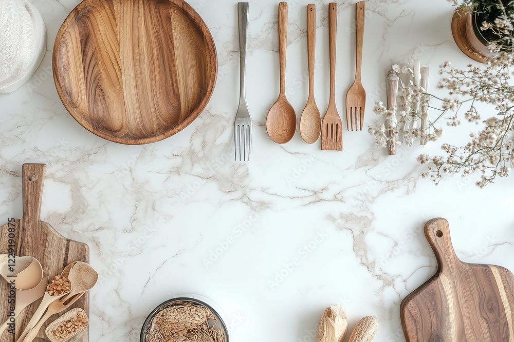 kitchen utensils on table