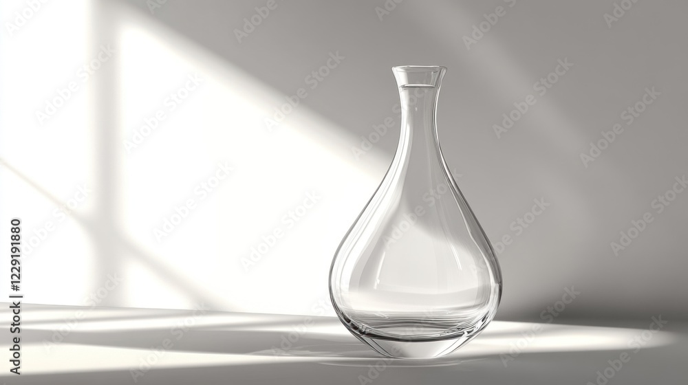 Elegant Glass Decanter in Sunlit Minimalist Setting Elegant Glass Decanter in Sunlit Minimalist Setting