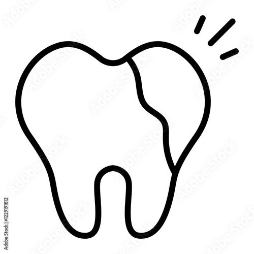 Tooth Decay line icon