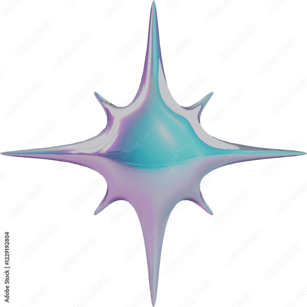 Obraz premium ゆめかわいいメタリックなダイヤのアイコン2