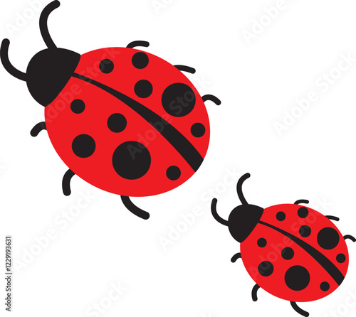 Lady Beetle Bug Icon. ladybug or lady bird on white background