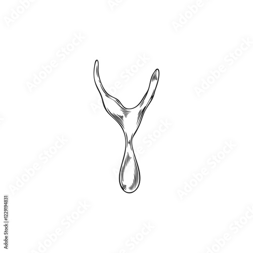 Vector black and white sketch of dripping water, oil or syrup drop.