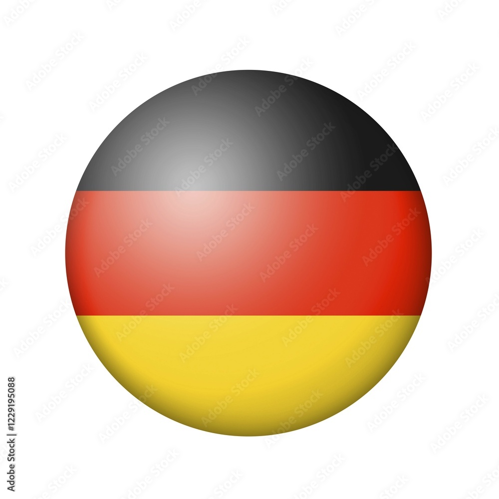 Naklejka premium The German flag. Round matte icon. Isolated on white background
