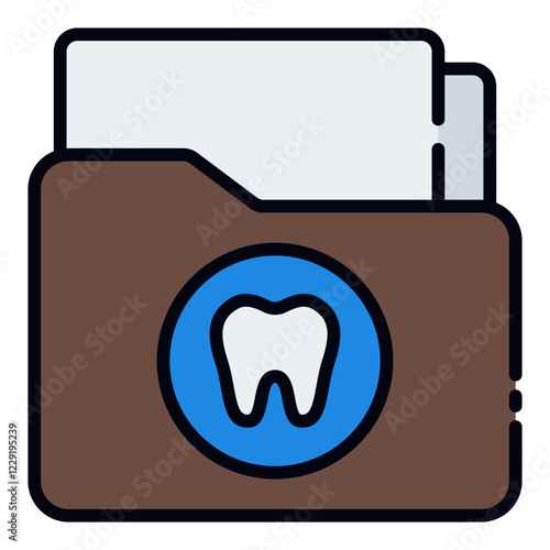 Dental Record filled line icon