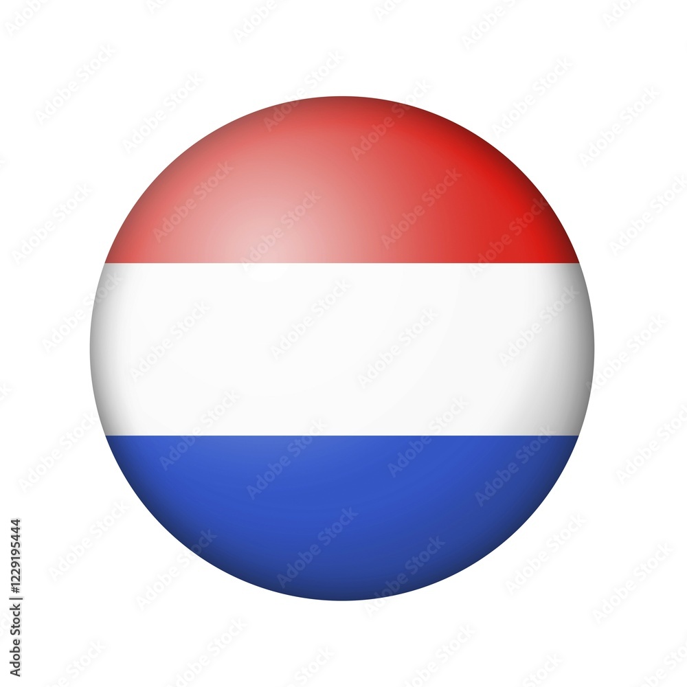 The Netherlands flag. Round matte icon. Isolated on white background The Netherlands flag. Round matte icon. Isolated on white background