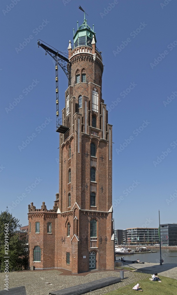 Obraz premium Lighthouse, also Loschenturm, Bremerhaven, Bremen, Germany, Europe